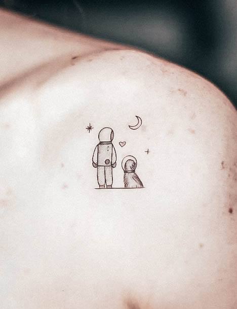 Feminine Womens Astronaut Tattoo