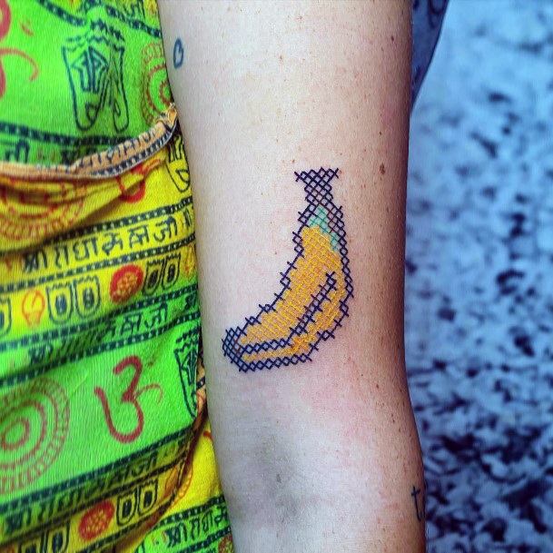 Feminine Womens Banana Tattoo