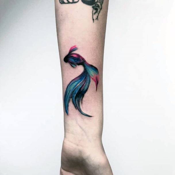 Feminine Womens Betta Fish Tattoo