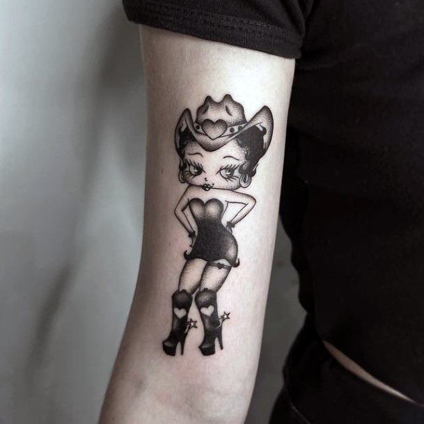 Feminine Womens Betty Bop Tattoo