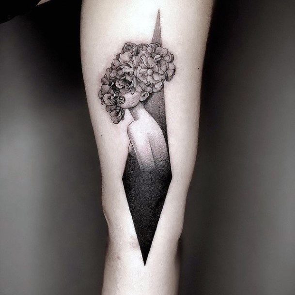 Feminine Womens Black Ink Tattoo