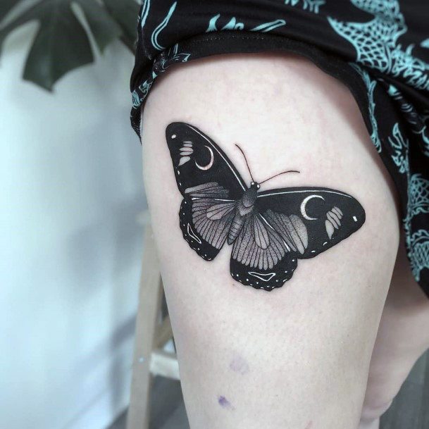 Feminine Womens Black Ink Tattoo