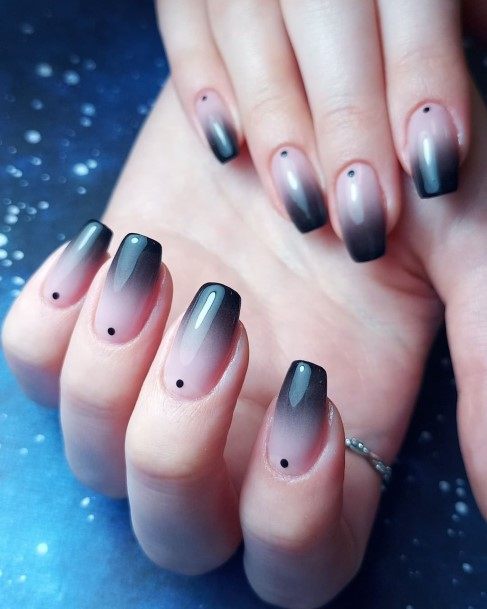 Feminine Womens Black Ombre Nail