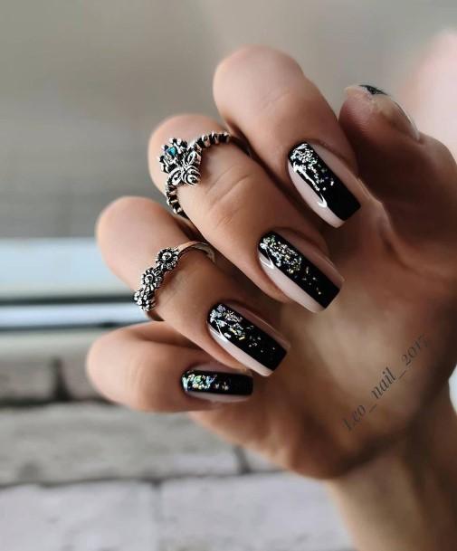 Feminine Womens Black Prom Nail