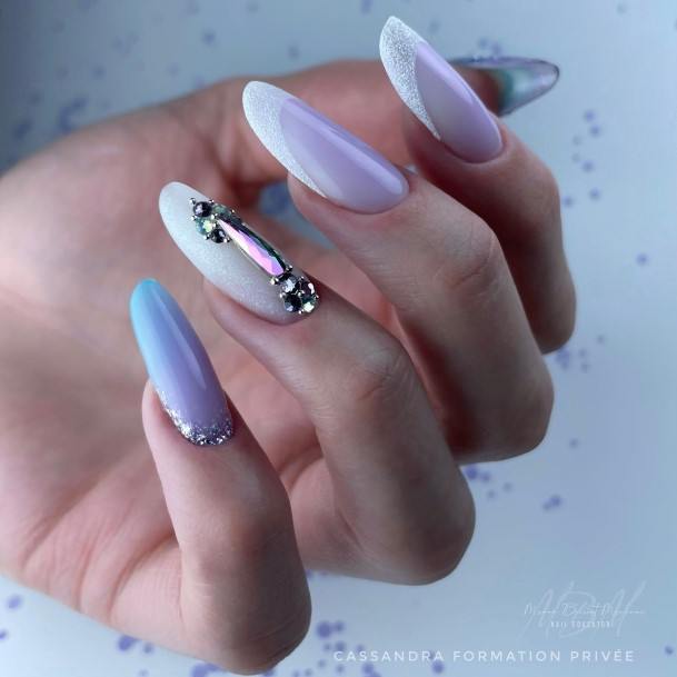 Feminine Womens Bright Purple Nail