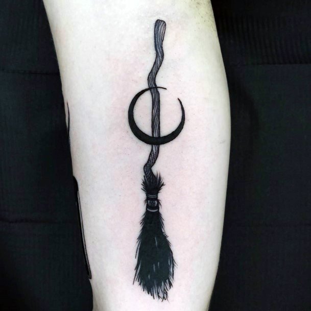 Feminine Womens Broomstick Tattoo