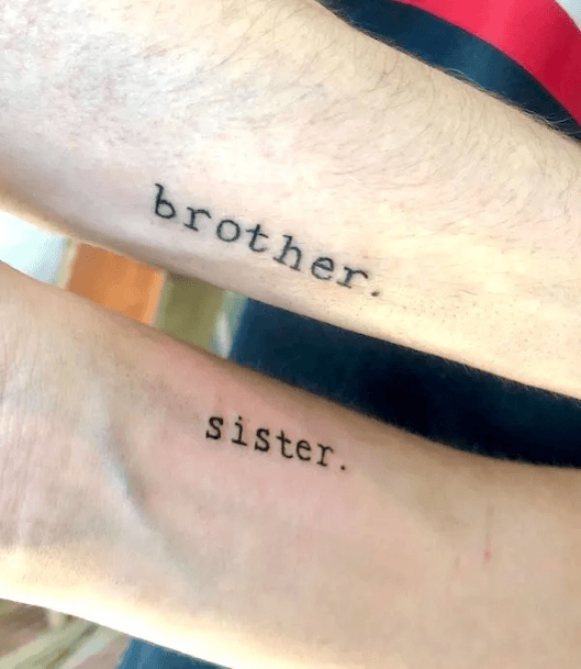 Feminine Womens Brother Sister Tattoo