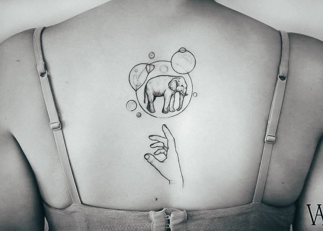 Feminine Womens Bubble Tattoo