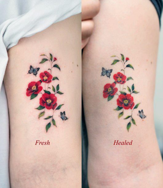 Feminine Womens Camellia Tattoo