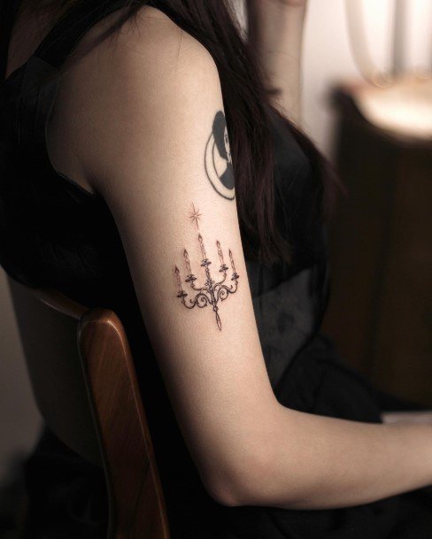 Feminine Womens Candle Tattoo