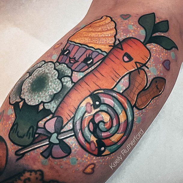 Feminine Womens Candy Tattoo