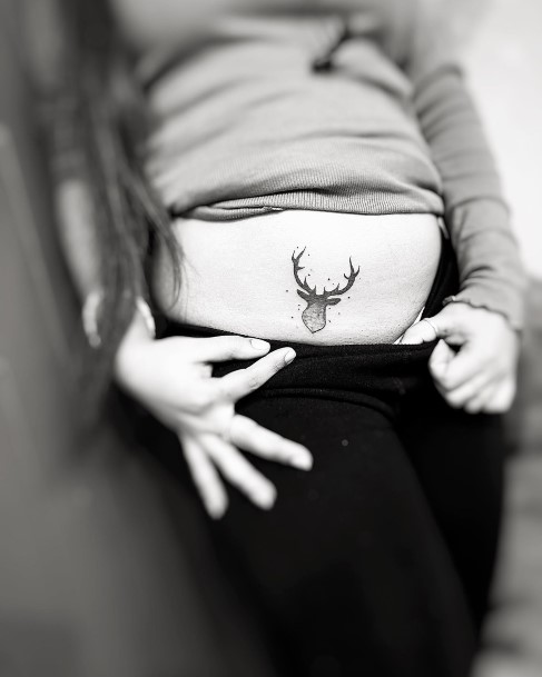 Feminine Womens Caribou Reindeer Tattoo