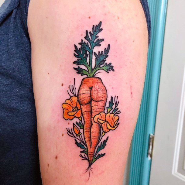 Feminine Womens Carrot Tattoo