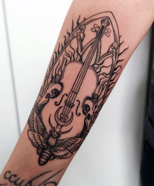 Feminine Womens Cello Tattoo