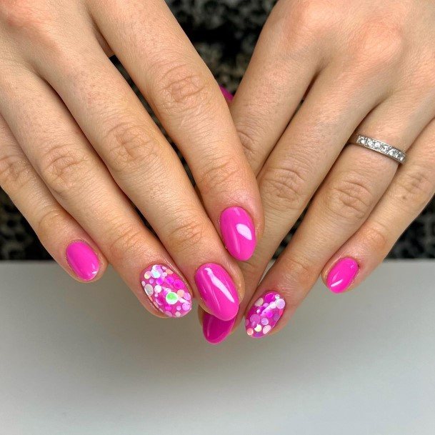 Feminine Womens Confetti Nail