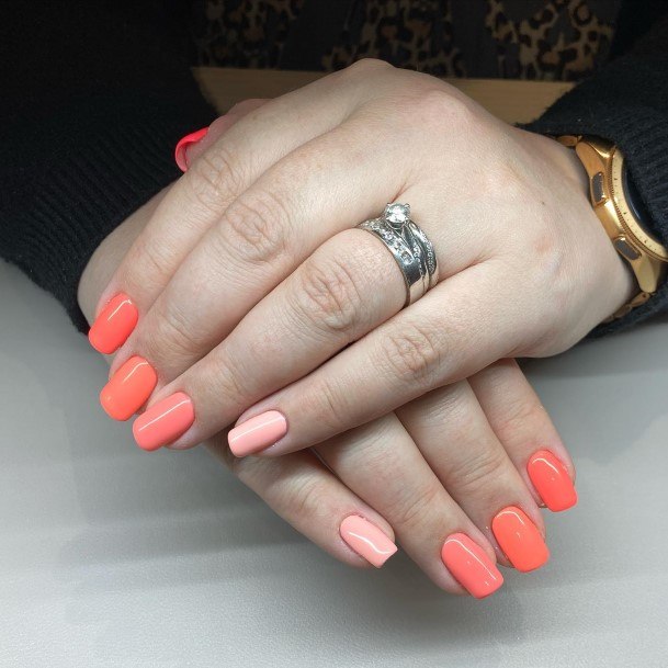 Feminine Womens Coral Nail