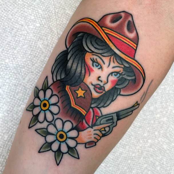 Feminine Womens Cowgirl Tattoo