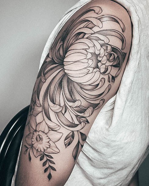 Feminine Womens Daffodil Tattoo