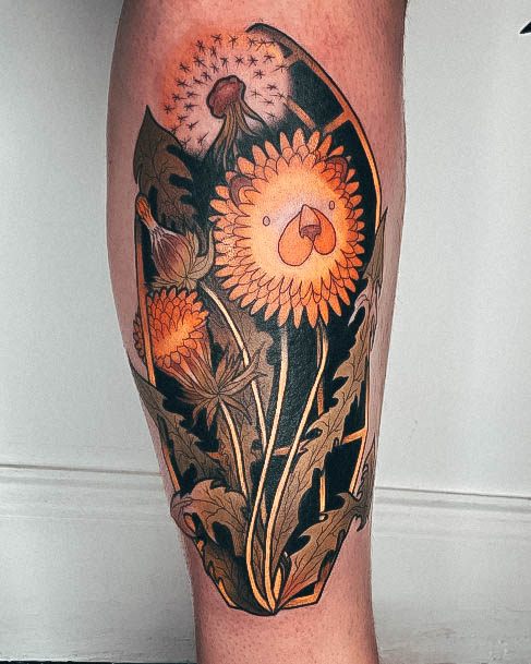 Feminine Womens Dandelion Tattoo