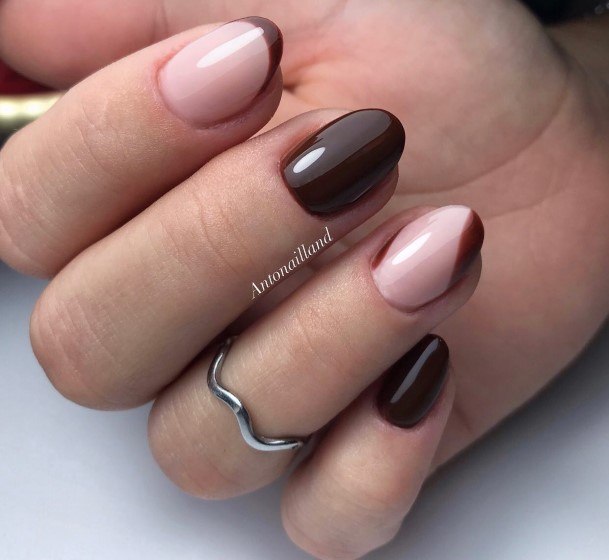 Feminine Womens Dark Brown Nail