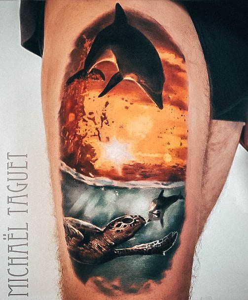 Feminine Womens Dolphin Tattoo