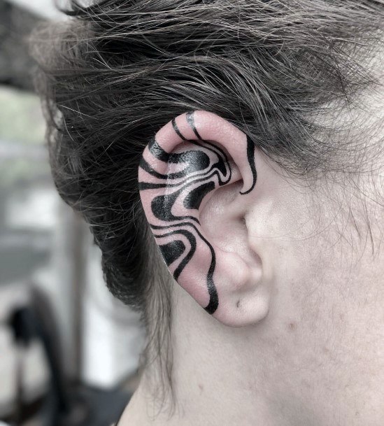 Feminine Womens Ear Tattoo