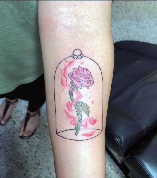 Feminine Womens Enchanted Rose Tattoo