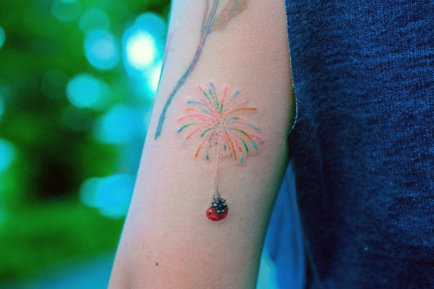 Feminine Womens Fireworks Tattoo