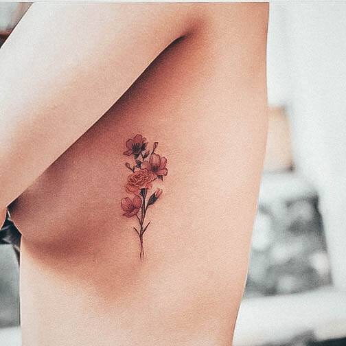 Feminine Womens Floral Tattoo