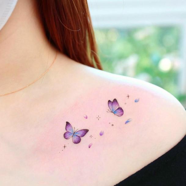 Feminine Womens Flower Petal Tattoo