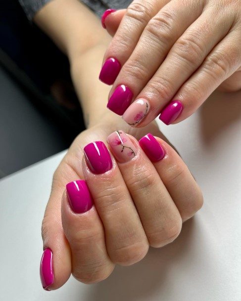 Feminine Womens Fuchsia Nail