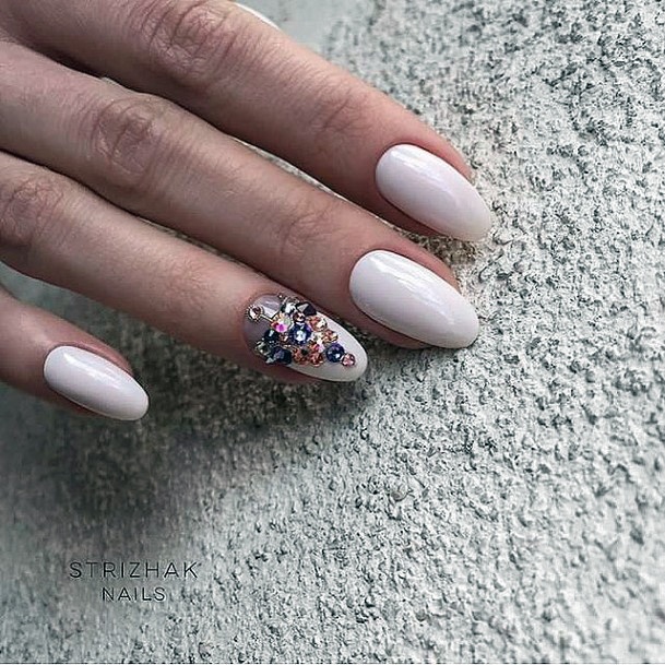 Feminine Womens Gemstone Nail