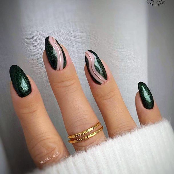 Feminine Womens Green Dress Nail