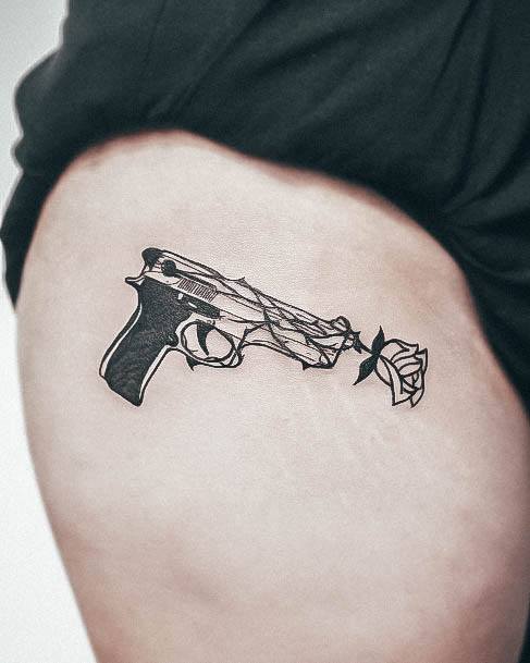 Feminine Womens Gun Tattoo