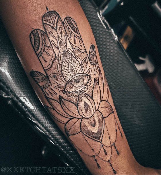 Feminine Womens Hamsa Tattoo