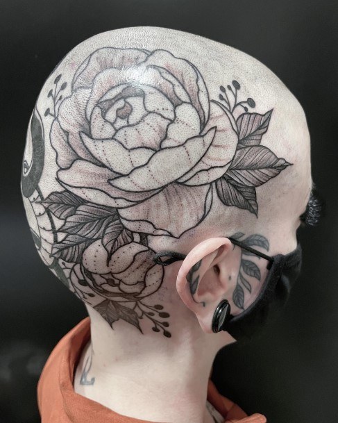 Feminine Womens Head Tattoo