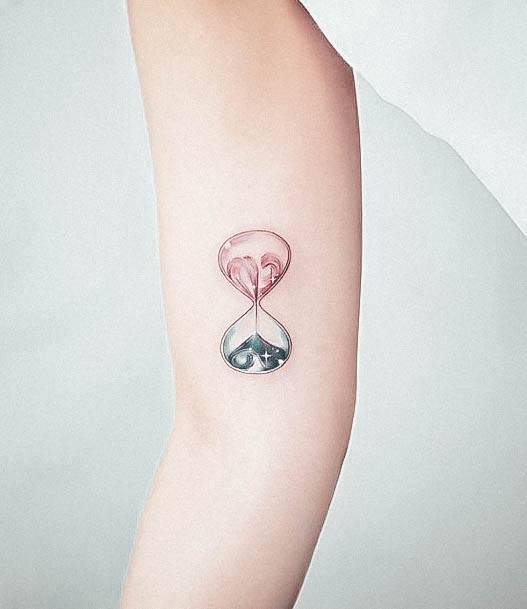 Feminine Womens Hourglass Tattoo Inner Arm