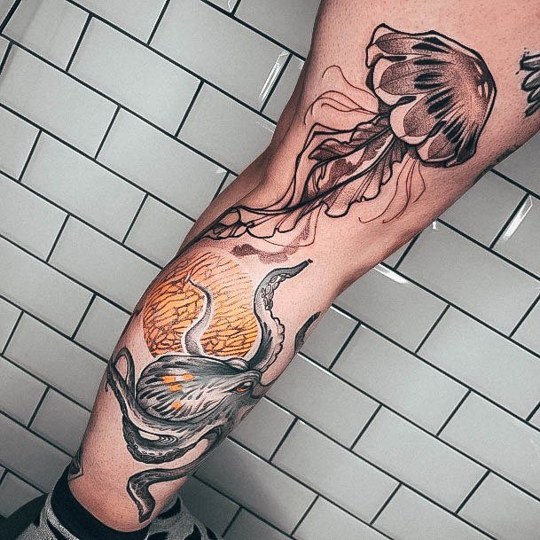 Feminine Womens Jellyfish Tattoo