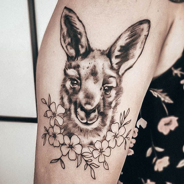 Feminine Womens Kangaroo Tattoo