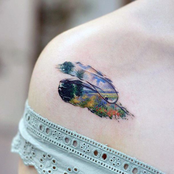 Feminine Womens Landscape Tattoo