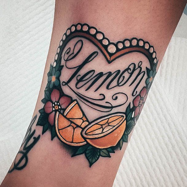 Feminine Womens Lemon Tattoo