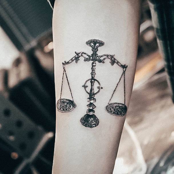 Feminine Womens Libra Tattoo