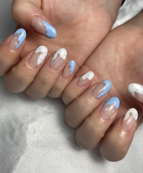 Feminine Womens Light Blue Nail