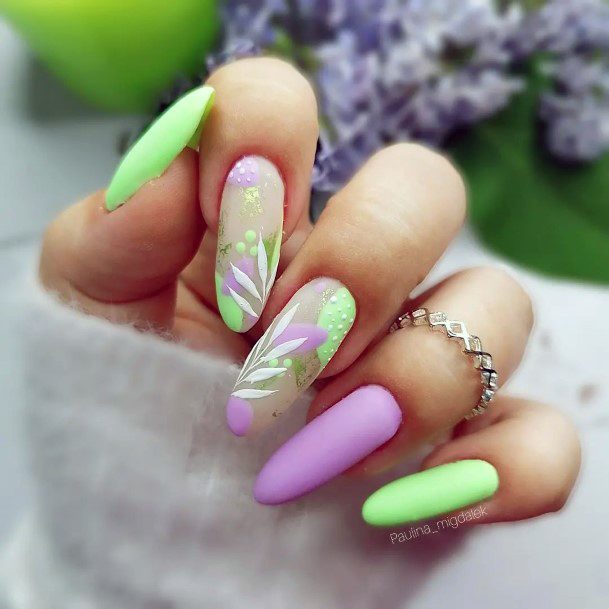 Feminine Womens Light Green Nail