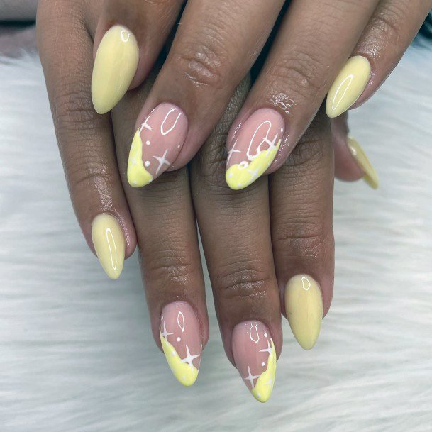 Feminine Womens Light Yellow Nail