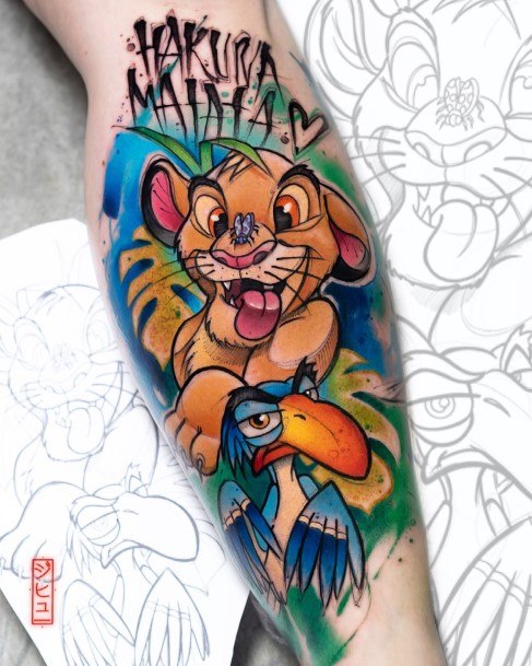 Feminine Womens Lion King Tattoo