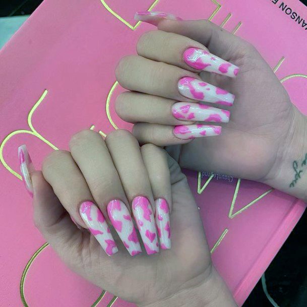 Feminine Womens Long Pink Nail