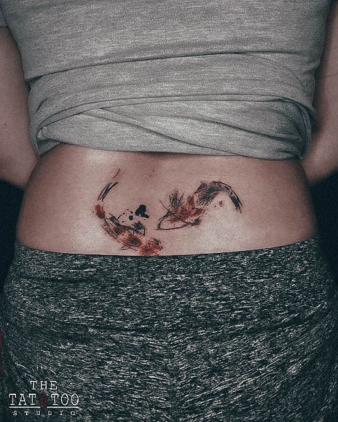 Feminine Womens Lower Back Tattoo