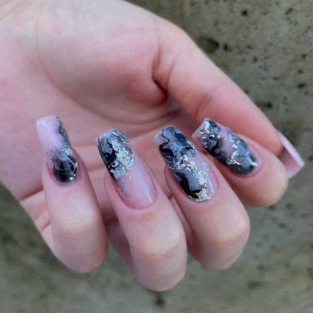 Feminine Womens Marble Nail