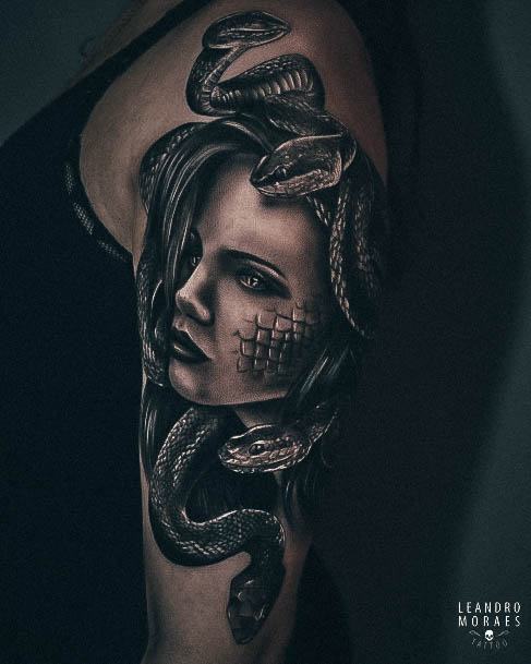 Feminine Womens Medusa Tattoo